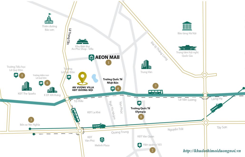 Vị trí liên kết giao thông chung cư anland premium nam cường