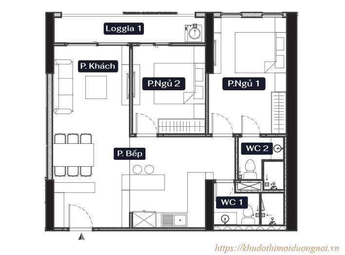 Chung cư anland lakeview dương nội mặt bằng chi tiết căn hộ a2 diện tích 73.03m2