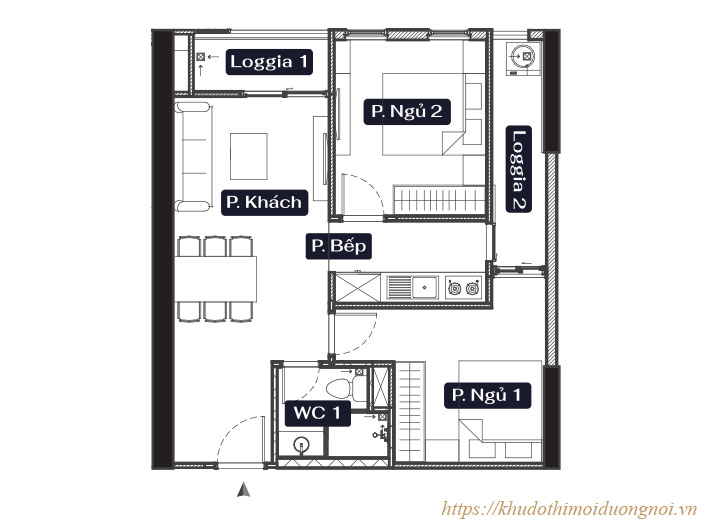 Chung cư anland lakeview dương nội mặt bằng chi tiết căn hộ a3 diện tích 57.69m2