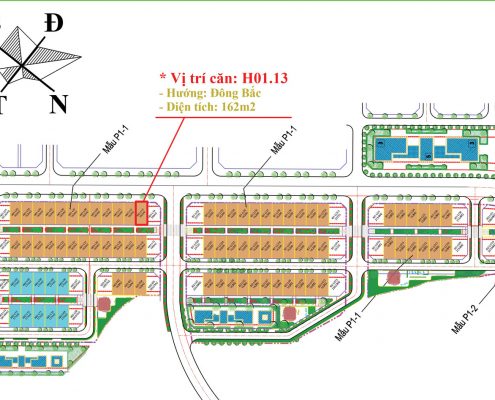 Vị trí căn mặt đường lớn 27m H01.13 An Phú Shop Villa