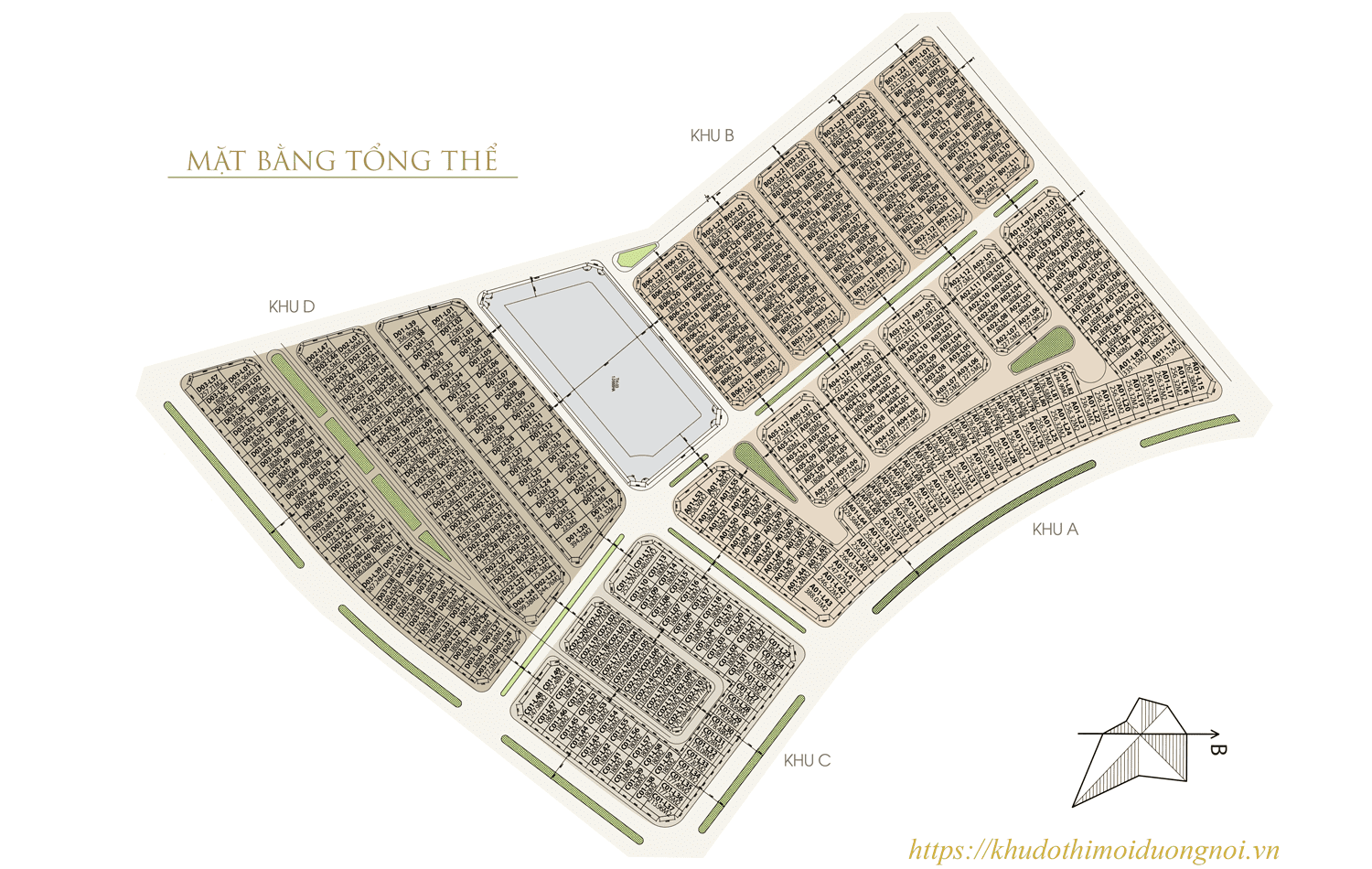 Mặt bằng phân lô biệt thự an vượng villa nam cường