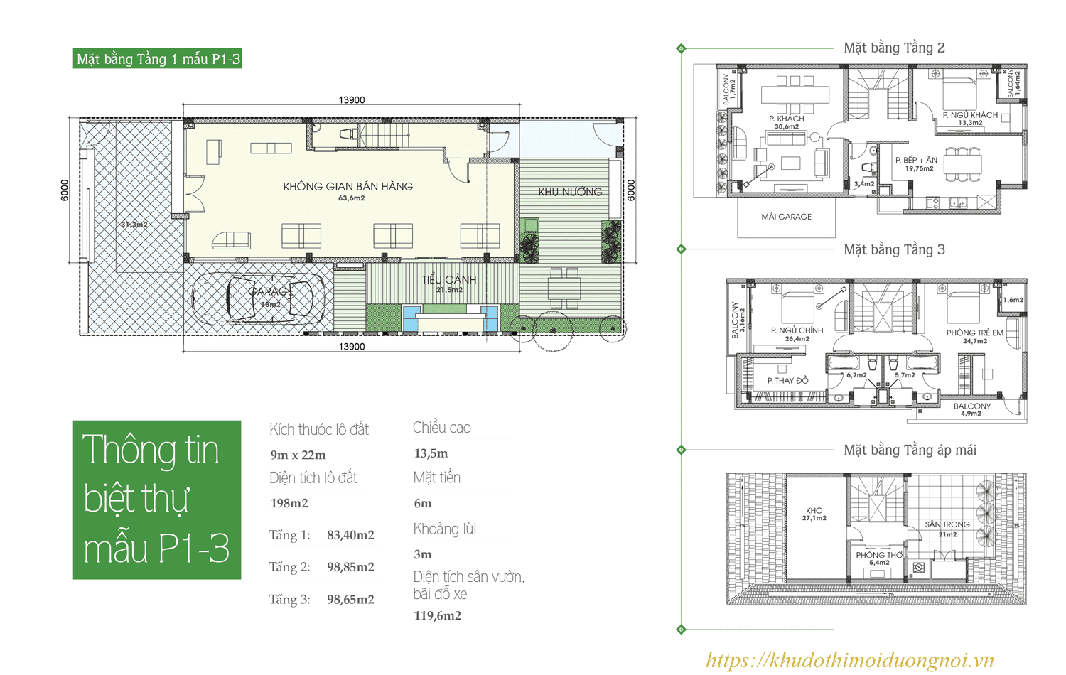 Mặt bằng thiết kế biệt thự an phú shop villa diện tích 198m2