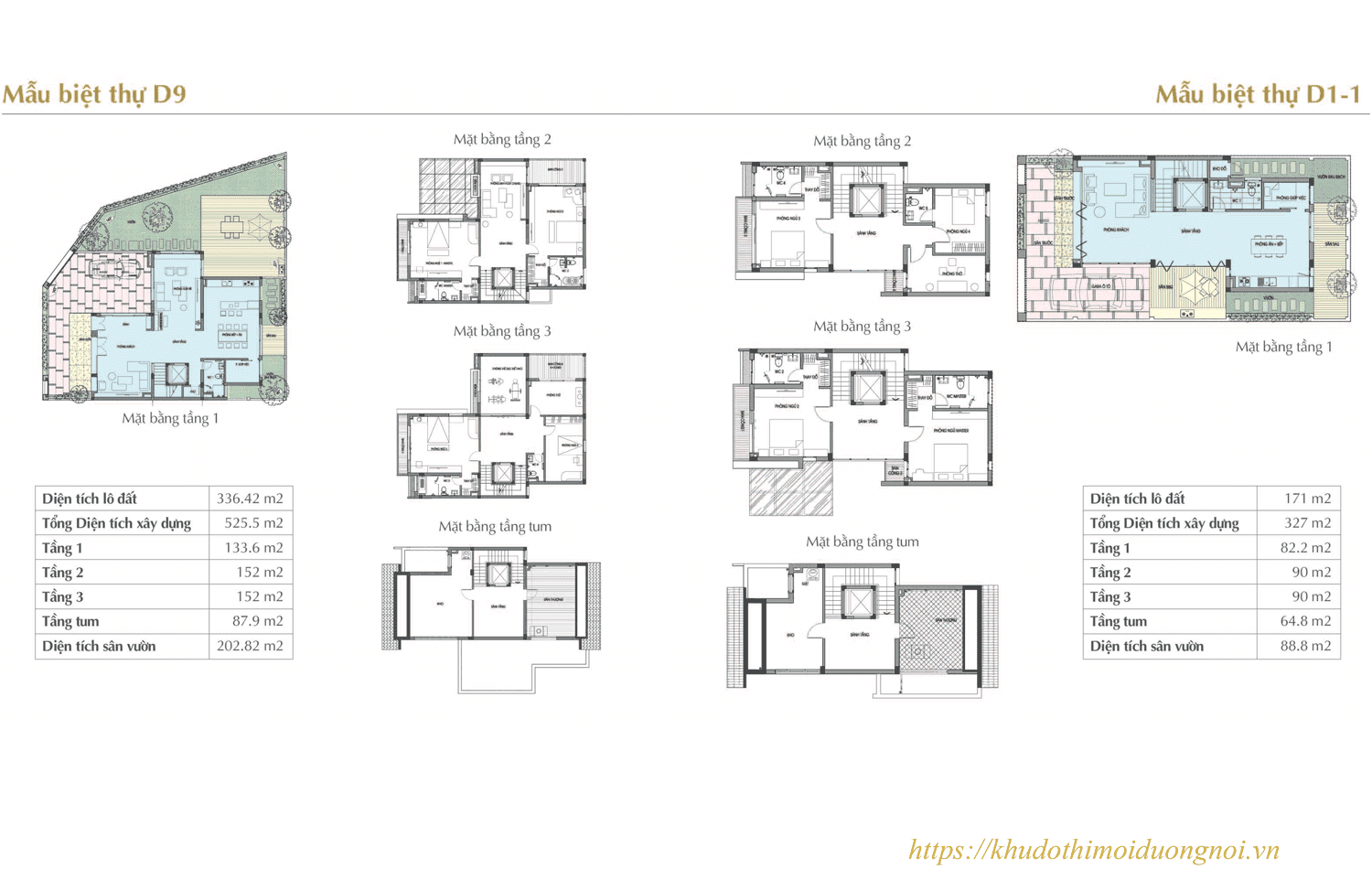 Mặt bằng thiết kế sol lake villa biệt thự đô nghĩa diện tích 171m2 và 336m2