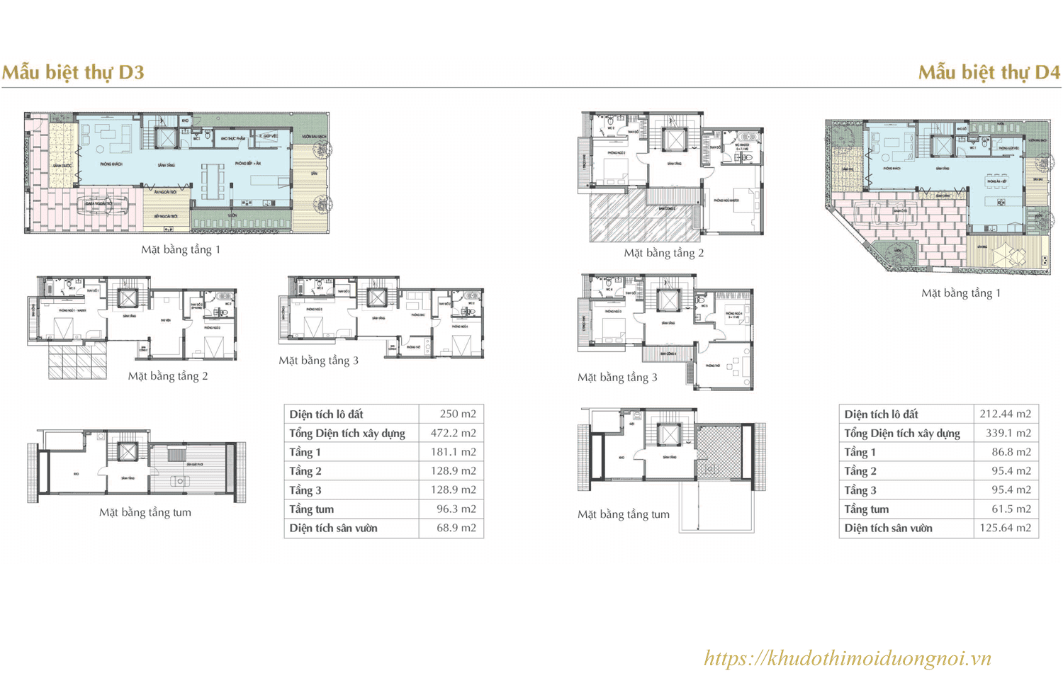 Mặt bằng thiết kế sol lake villa biệt thự đô nghĩa diện tích 212m2 và 250m2