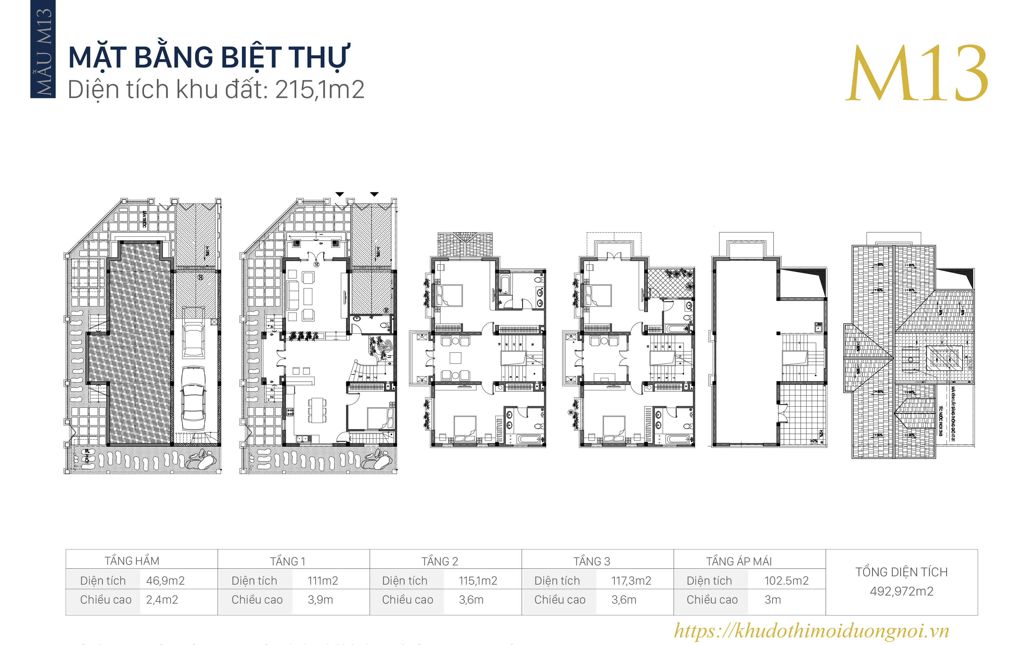 Mẫu thiết kế biệt thự an khang villa 215m2