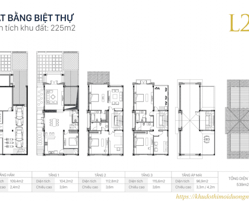 Mẫu thiết kế biệt thự an khang villas 225m2