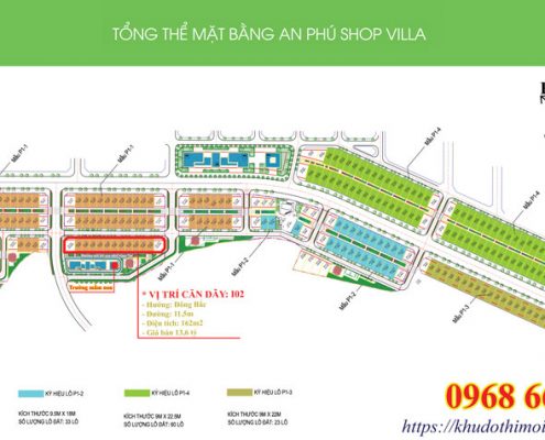 Vị trí dãy I02 biệt thự an phú shop villa
