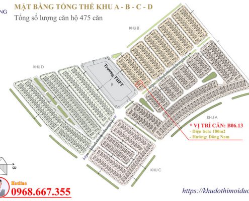 Bán biệt thự an vượng villa 180m2 dãy B06 view trường học