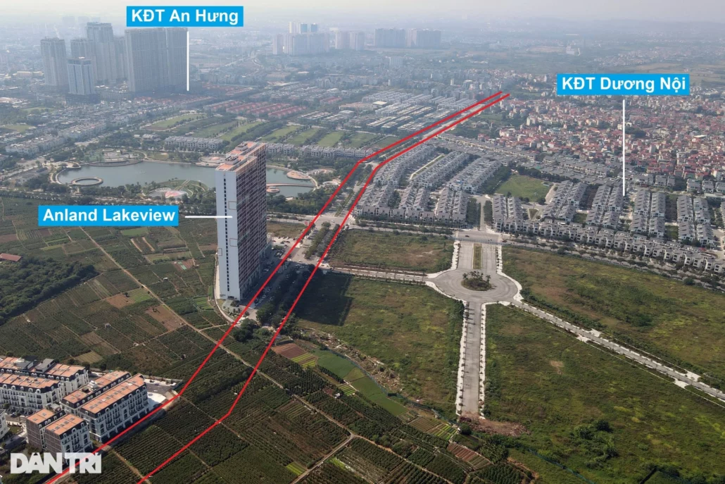 Tuyến đường Lê Quang Đạo kéo dài chạy qua khu đô thị mới Dương Nôi 8
