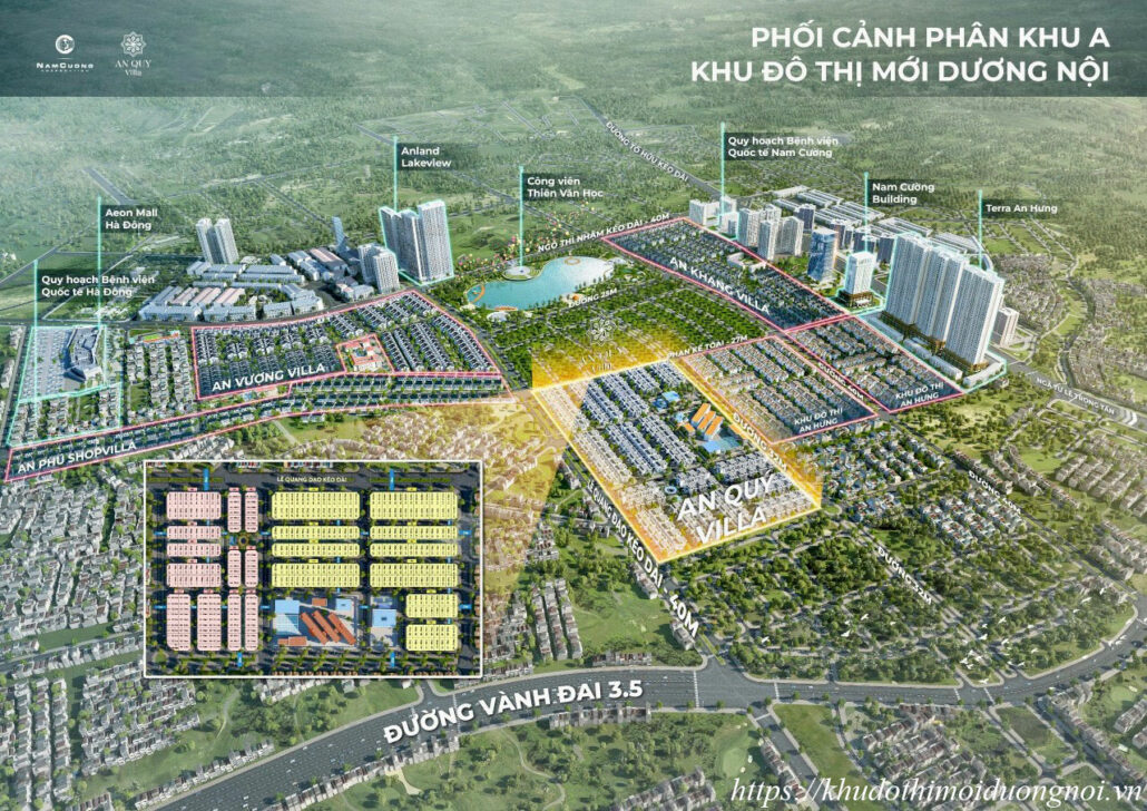 Phối cảnh khu A Nam Cường khu đô thị mới Dương Nội
